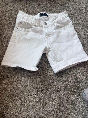 7 For All Mankind White Kids Denim Shorts